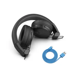 JLab Studio Wireless On-Ear Headphones - Black, foldable design with 30 hour battery